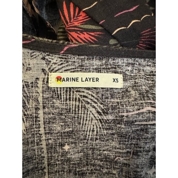 Marine layer Emlyn Midi Wrap Dress inMidnight Palms XS - Picture 9 of 9